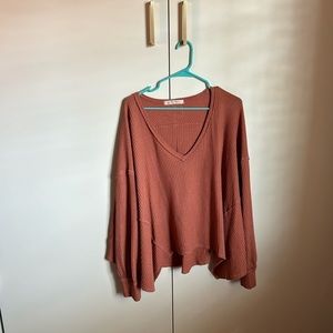 Free People Waffle shirt